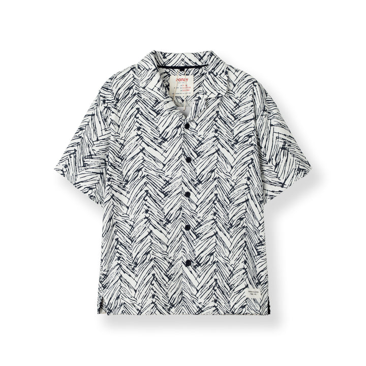 Abstract Leaf Prints Bowling Shirt