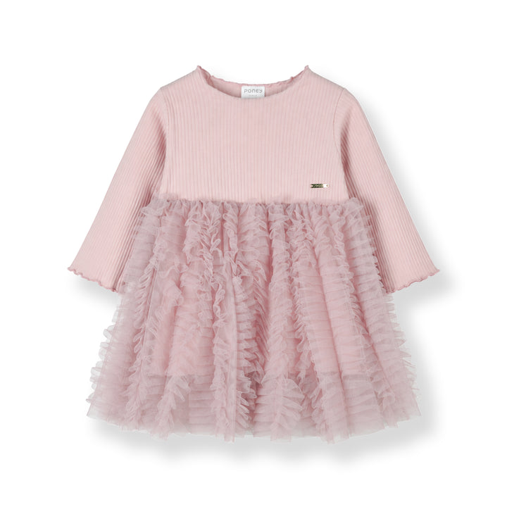 Poney Tulle Twirl Long Sleeve Dress (1260013KD)