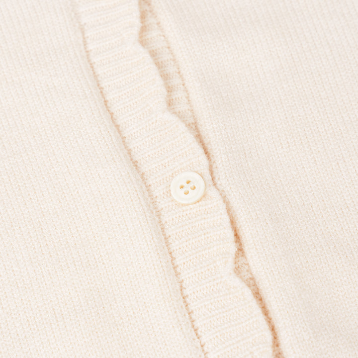 Poney Flat Knit Sweetheart Long Sleeve Cardigan