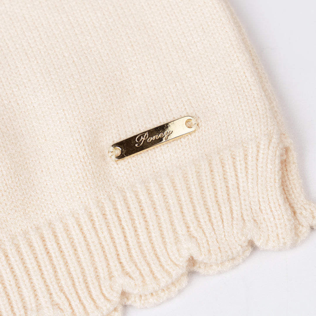 Poney Flat Knit Sweetheart Long Sleeve Cardigan
