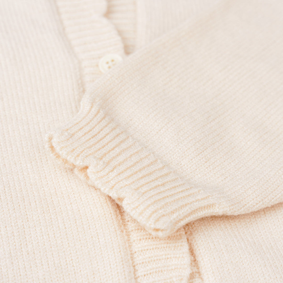 Poney Flat Knit Sweetheart Long Sleeve Cardigan