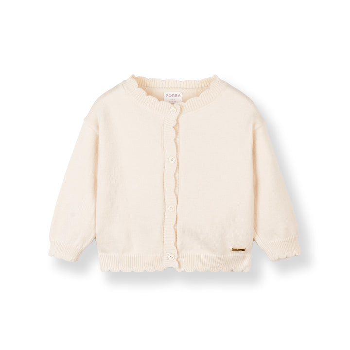 Poney Flat Knit Sweetheart Long Sleeve Cardigan