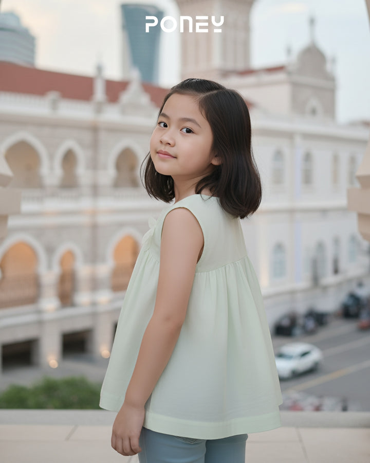 Flowers Applique Sleeveless Blouse