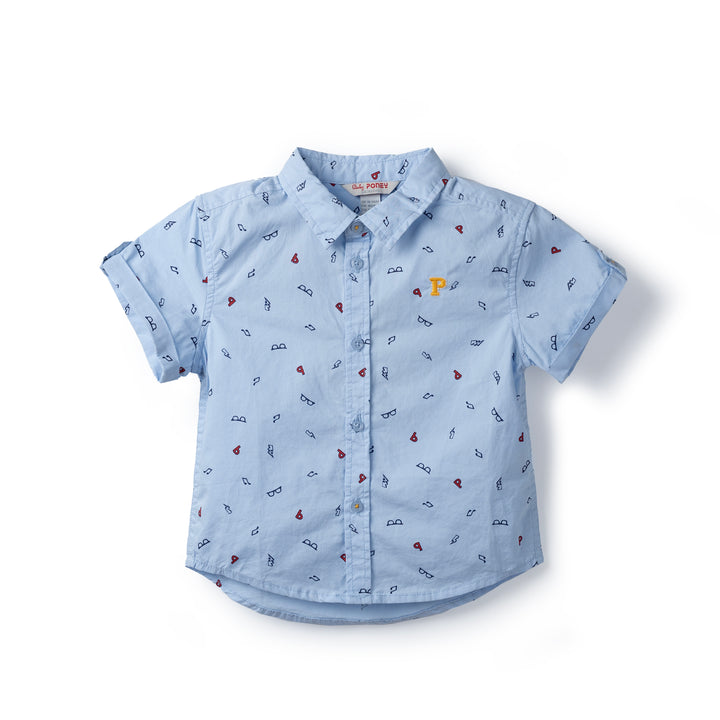 Poney Baby Boys Light Blue Short Sleeve Shirt 8213
