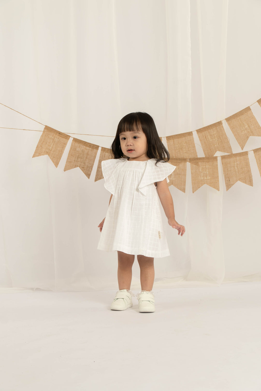 Poney Girls Cream Dress with Panty and Headband Set