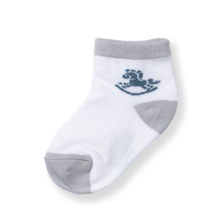 [NEW] Poney Baby Boys White Poney Rocking Horse Socks 2104AB
