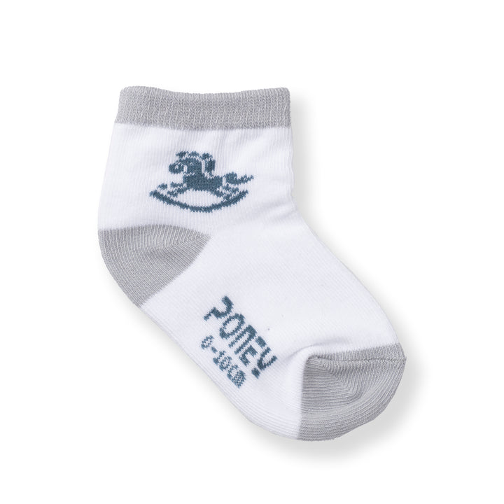 [NEW] Poney Baby Boys White Poney Rocking Horse Socks 2104AB