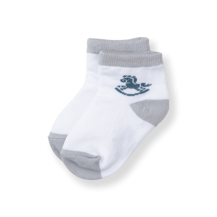 [NEW] Poney Baby Boys White Poney Rocking Horse Socks 2104AB