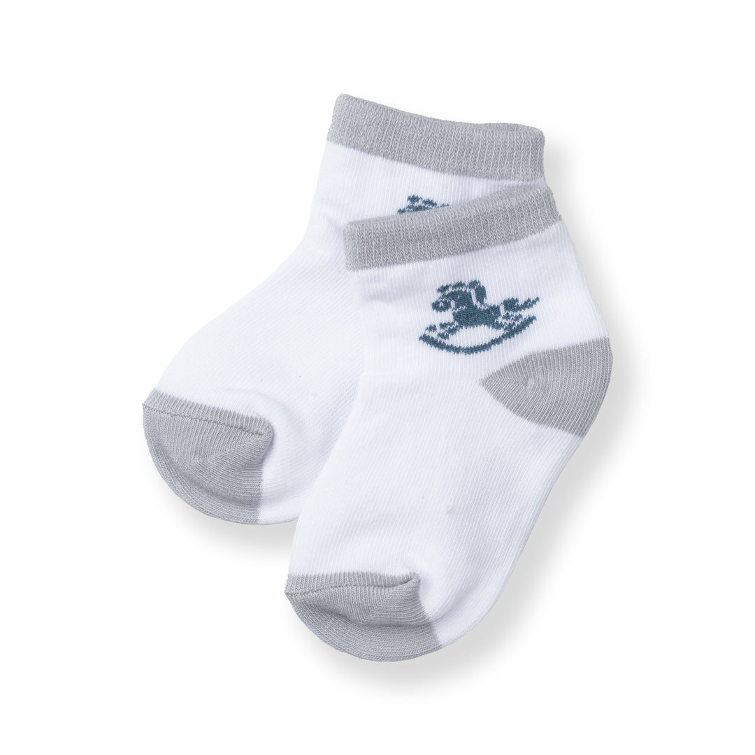 [NEW] Poney Baby Boys White Poney Rocking Horse Socks 2104AB