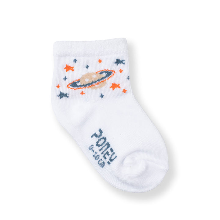 [NEW] Poney Baby Boys White Galaxy Socks 2105AB