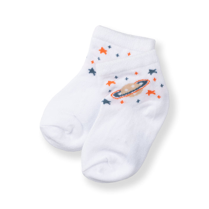 [NEW] Poney Baby Boys White Galaxy Socks 2105AB