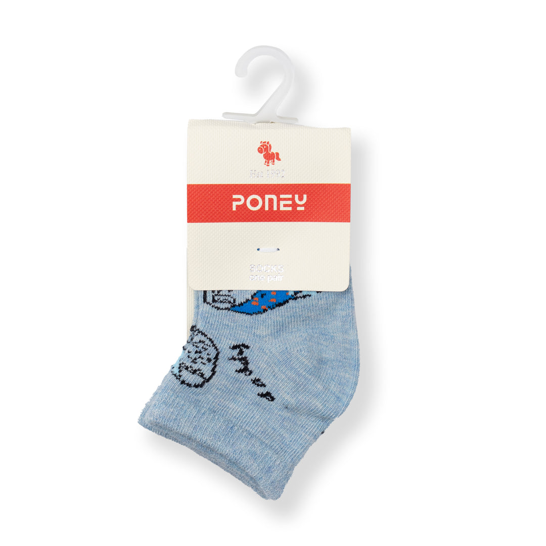 [NEW] Poney Baby Boys Blue Cute Graphic Socks 2107AB