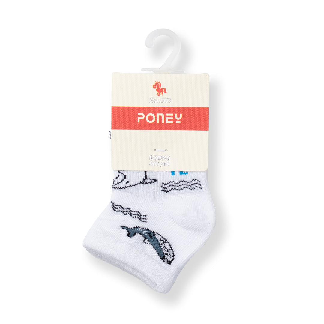 [NEW] Poney Baby Boys White Ocean Socks 2109AB