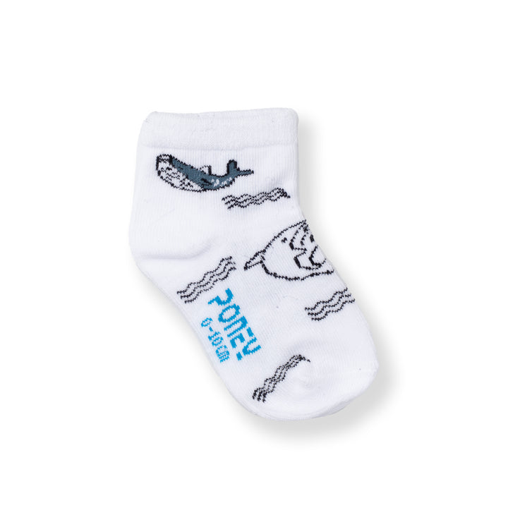 [NEW] Poney Baby Boys White Ocean Socks 2109AB
