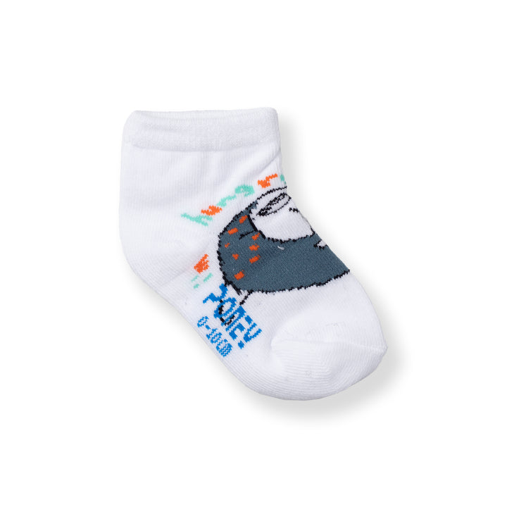 [NEW] Poney Baby Boys White Cute Graphic Socks 2108AB