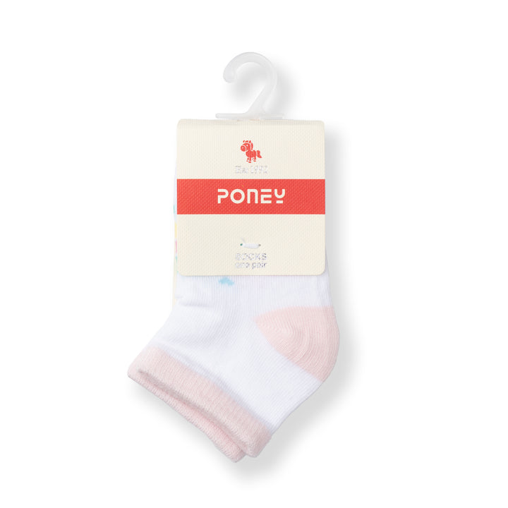 [NEW] Poney Baby Girls White Flowers Socks 2116AB