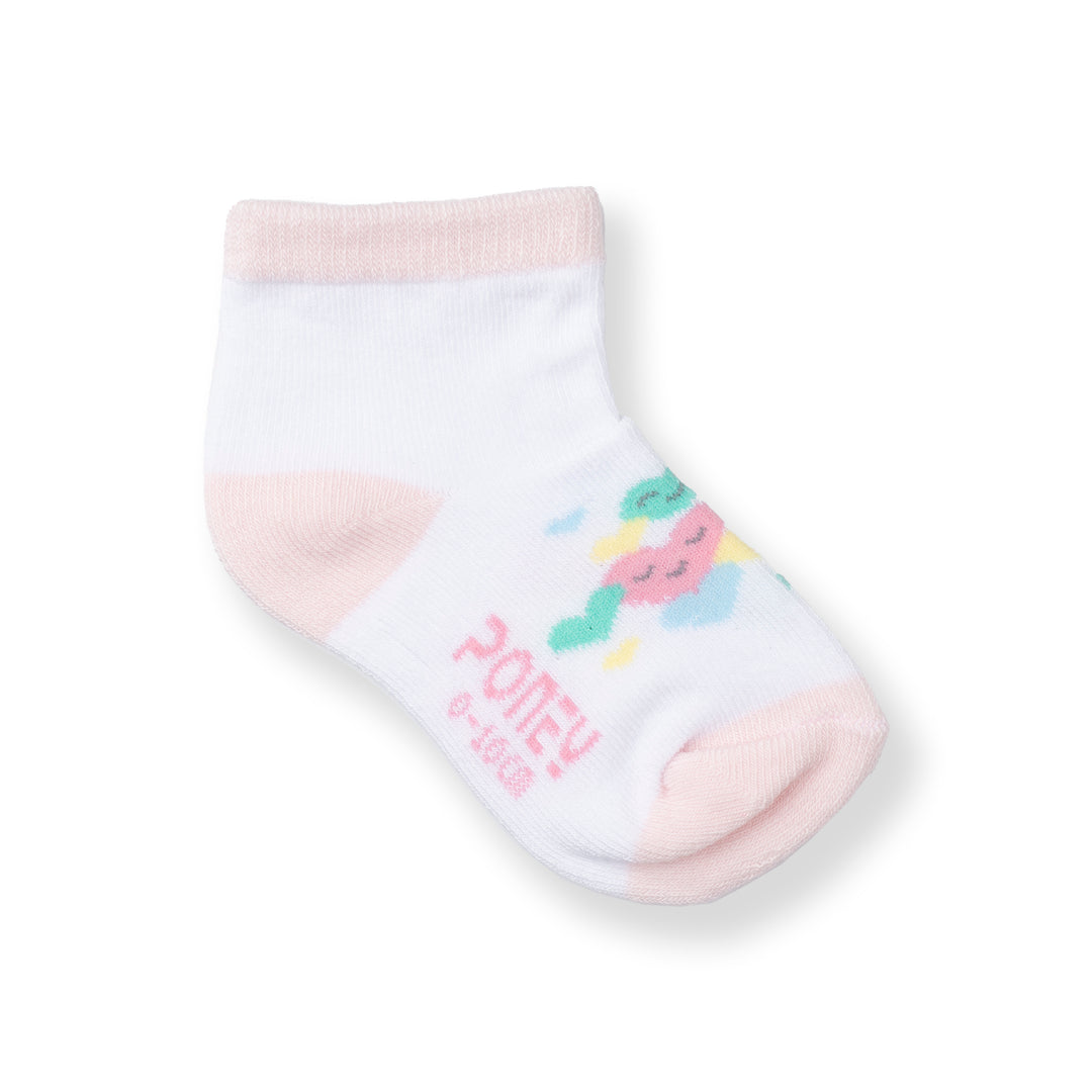 [NEW] Poney Baby Girls White Flowers Socks 2116AB