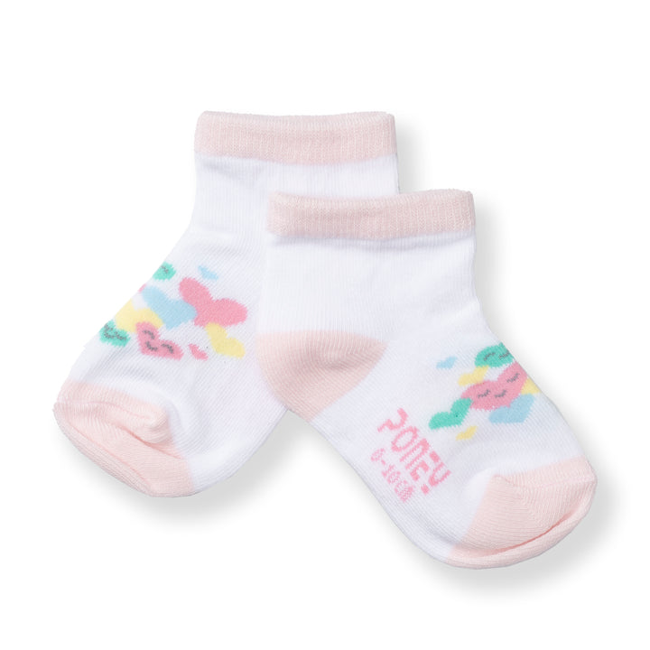[NEW] Poney Baby Girls White Flowers Socks 2116AB