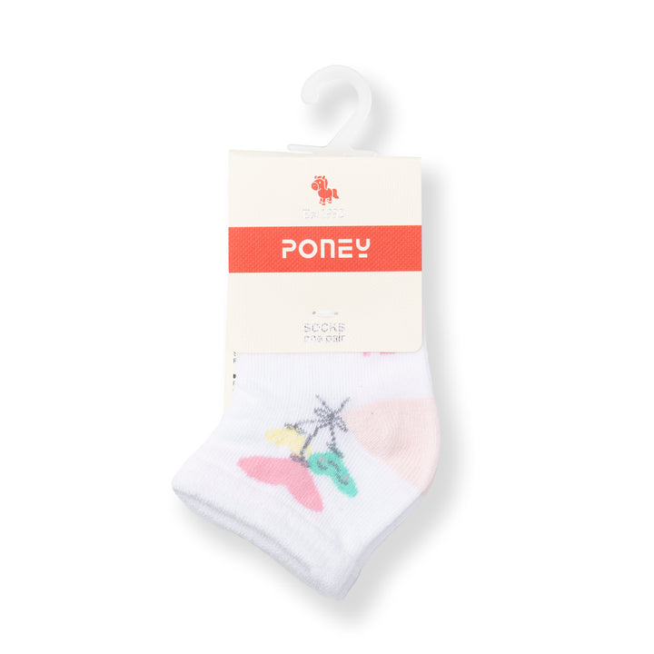 [NEW] Poney Baby Girls White Flowers Socks 2117AB