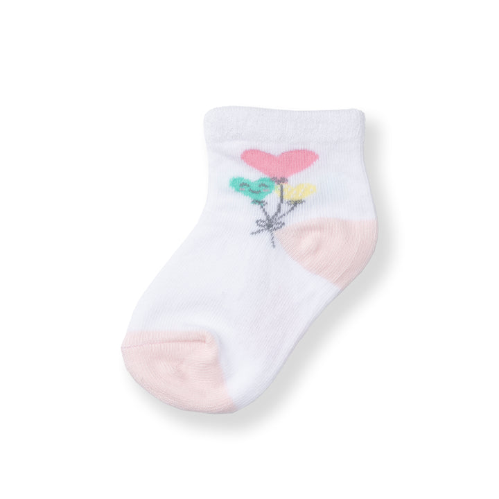 [NEW] Poney Baby Girls White Flowers Socks 2117AB