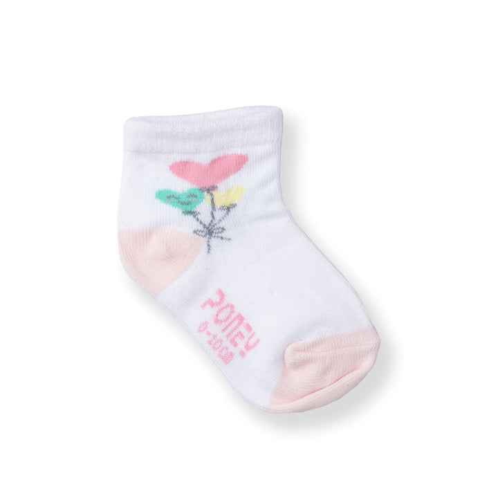 [NEW] Poney Baby Girls White Flowers Socks 2117AB