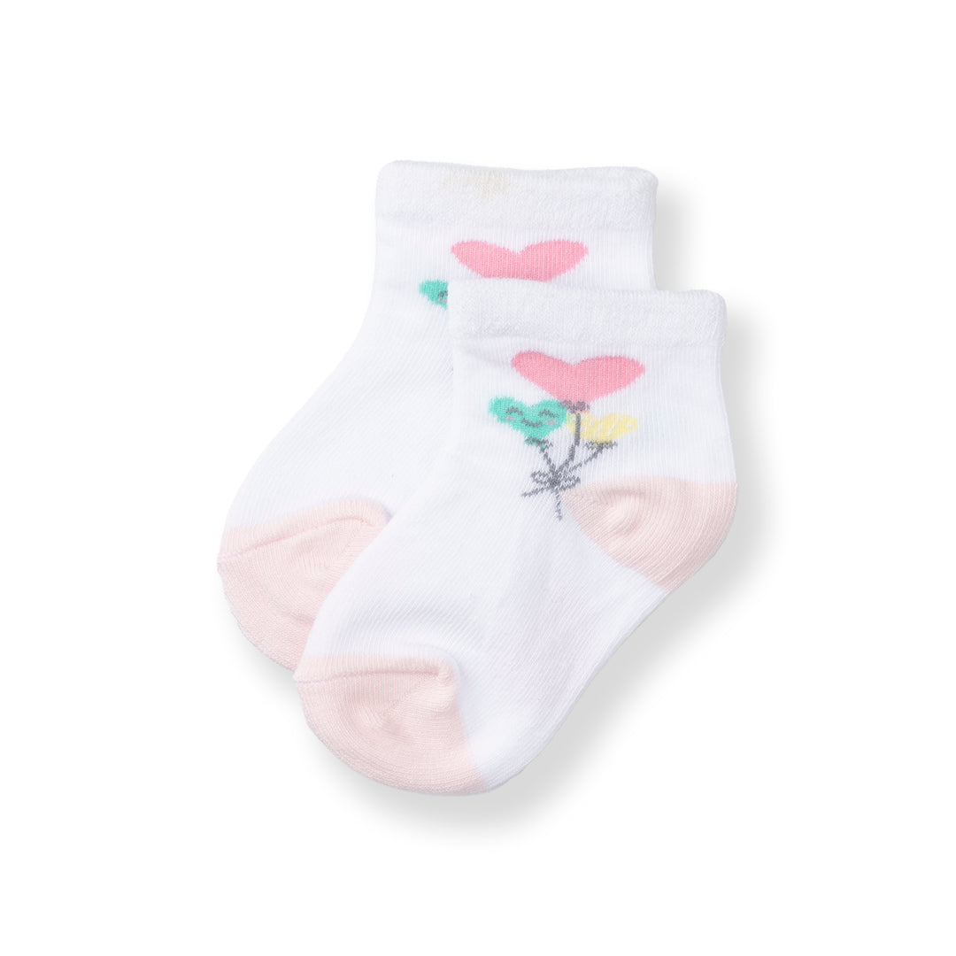 [NEW] Poney Baby Girls White Flowers Socks 2117AB