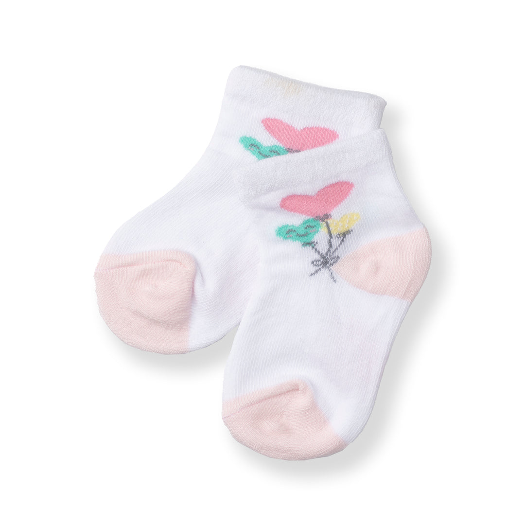 [NEW] Poney Baby Girls White Flowers Socks 2117AB