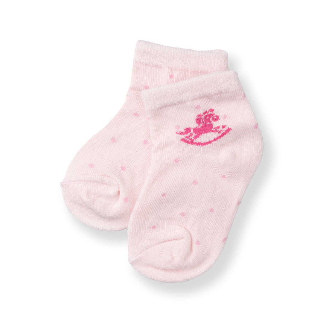 [NEW] Poney Baby Girls Light Pink Poney Rocking Horse Socks 2118AB