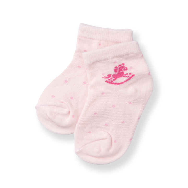 [NEW] Poney Baby Girls Light Pink Poney Rocking Horse Socks 2118AB