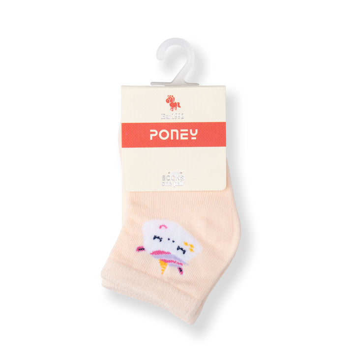 [NEW] Poney Baby Girls Light Orange Unicorn Socks 2119AB