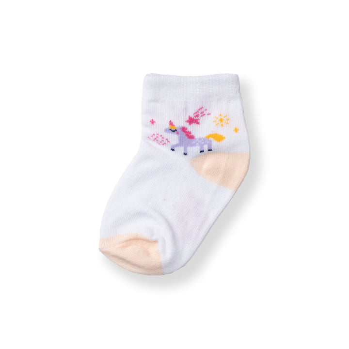 [NEW] Poney Baby Girls White Unicorn Socks 2120AB
