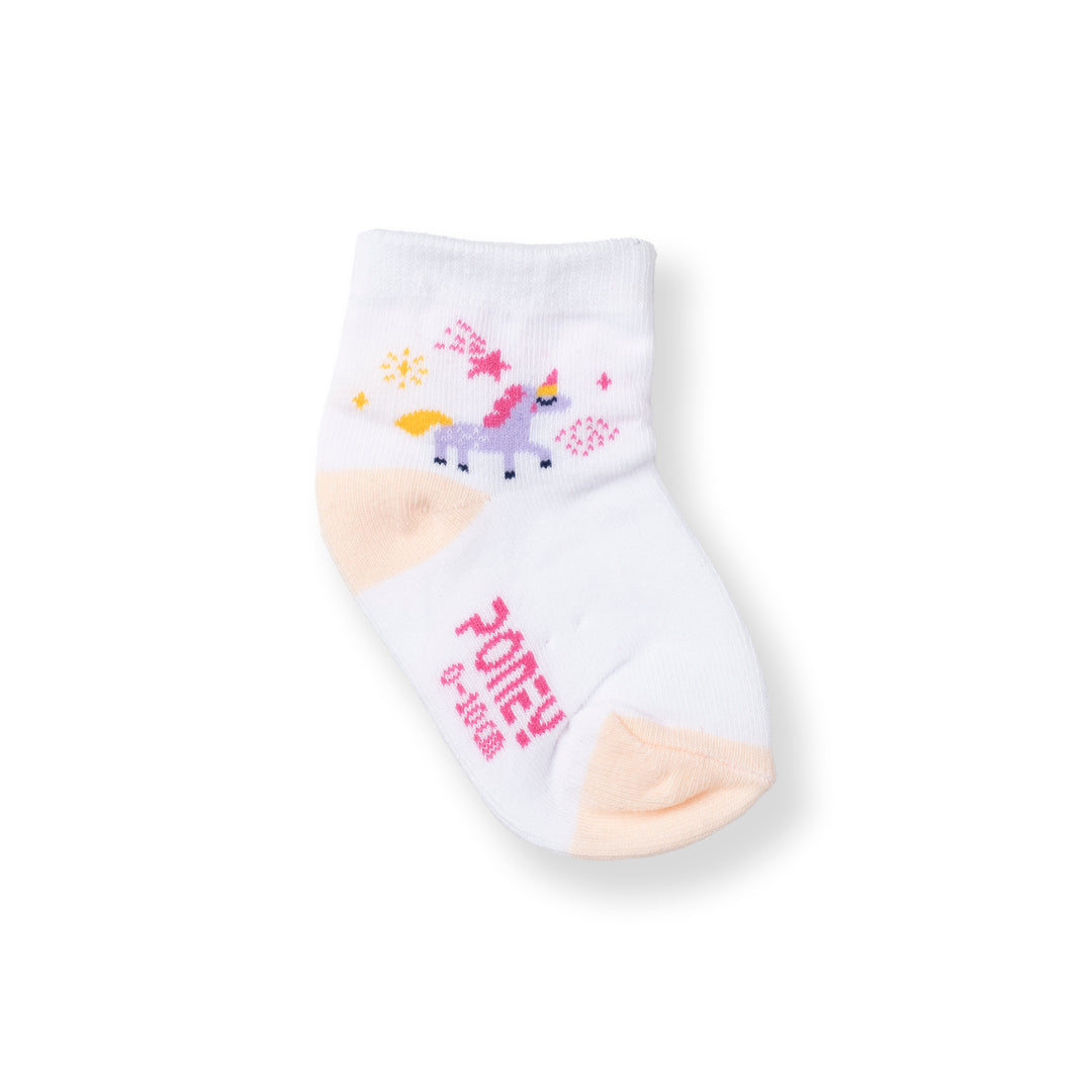 [NEW] Poney Baby Girls White Unicorn Socks 2120AB