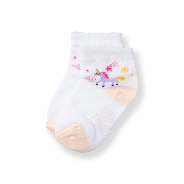 [NEW] Poney Baby Girls White Unicorn Socks 2120AB
