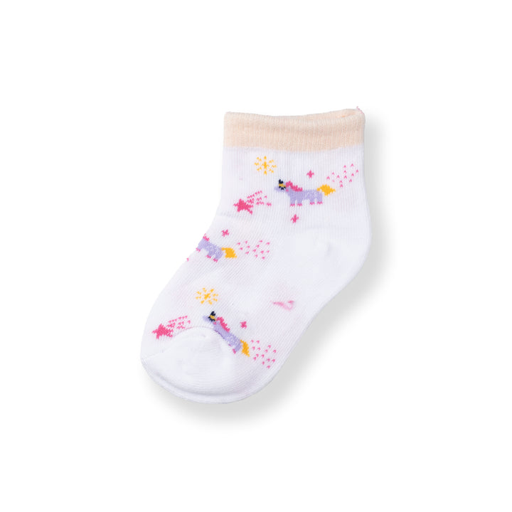 [NEW] Poney Baby Girls White Unicorn Socks 2121AB
