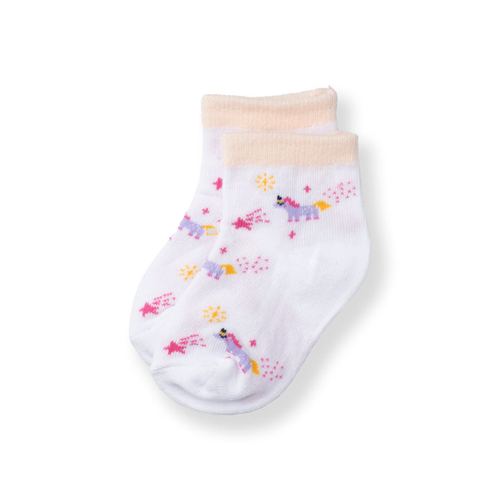 [NEW] Poney Baby Girls White Unicorn Socks 2121AB