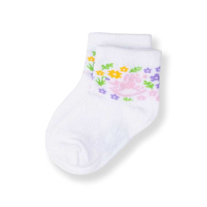 Poney Baby Girls White Socks 2122AB