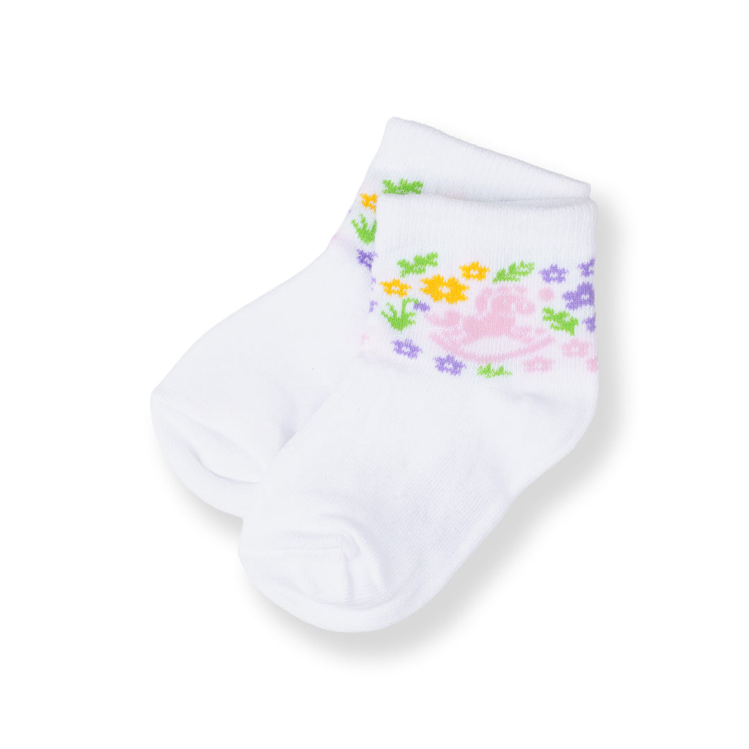 Poney Baby Girls White Socks 2122AB