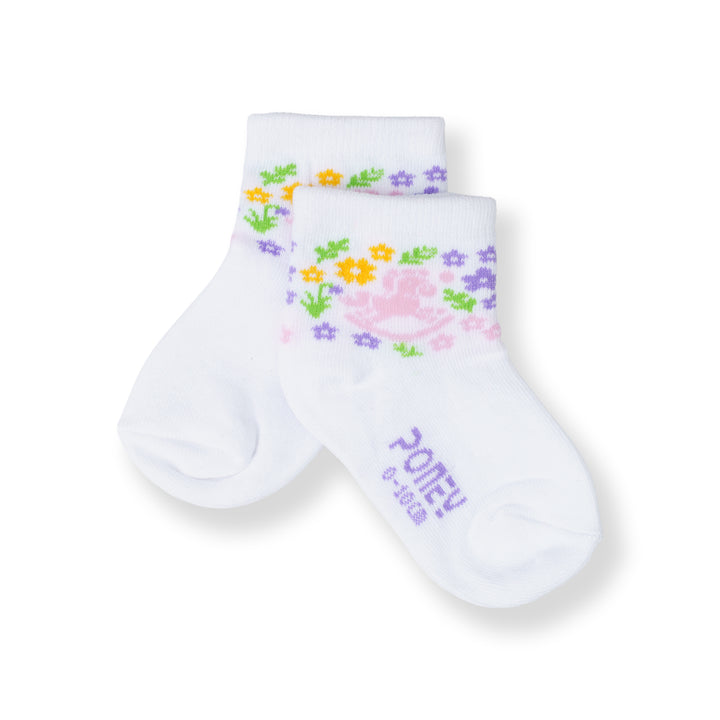 Poney Baby Girls White Socks 2122AB