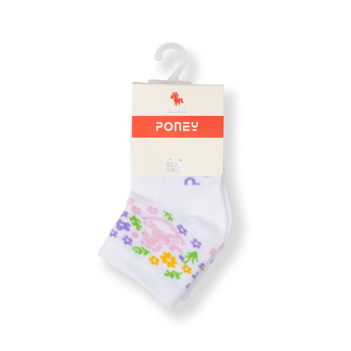 Poney Baby Girls White Socks 2122AB