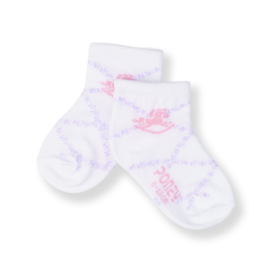 Poney Baby Girls White Socks 2123AB