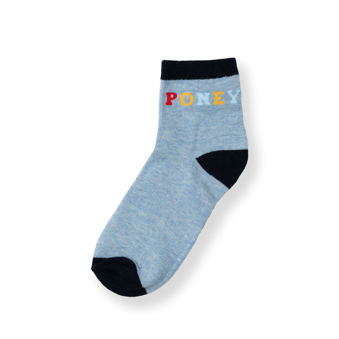 [NEW] Poney Boys Blue Colorful 'PONEY' words Socks 2133
