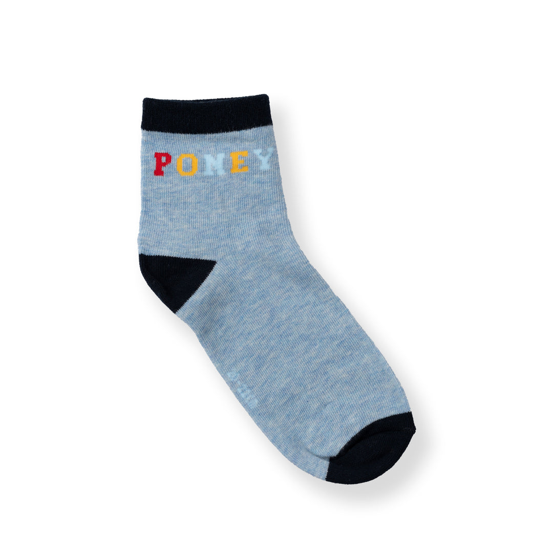 [NEW] Poney Boys Blue Colorful 'PONEY' words Socks 2133