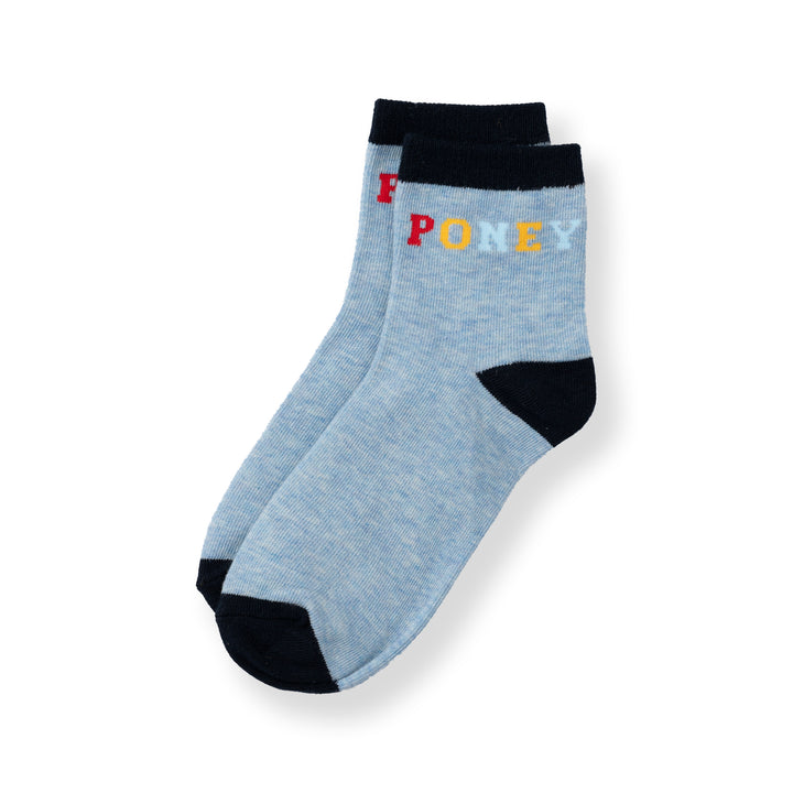 [NEW] Poney Boys Blue Colorful 'PONEY' words Socks 2133