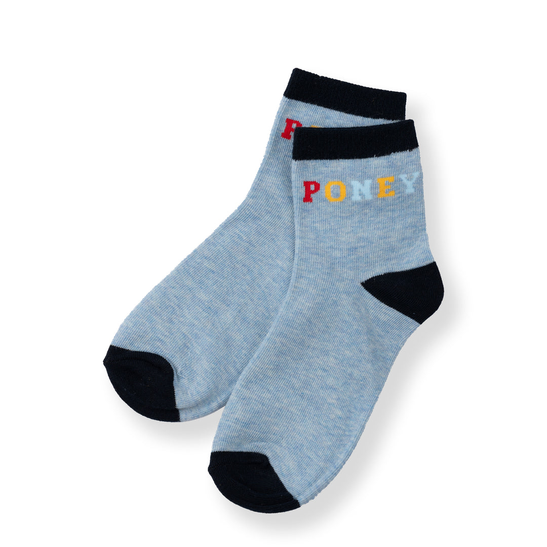 [NEW] Poney Boys Blue Colorful 'PONEY' words Socks 2133