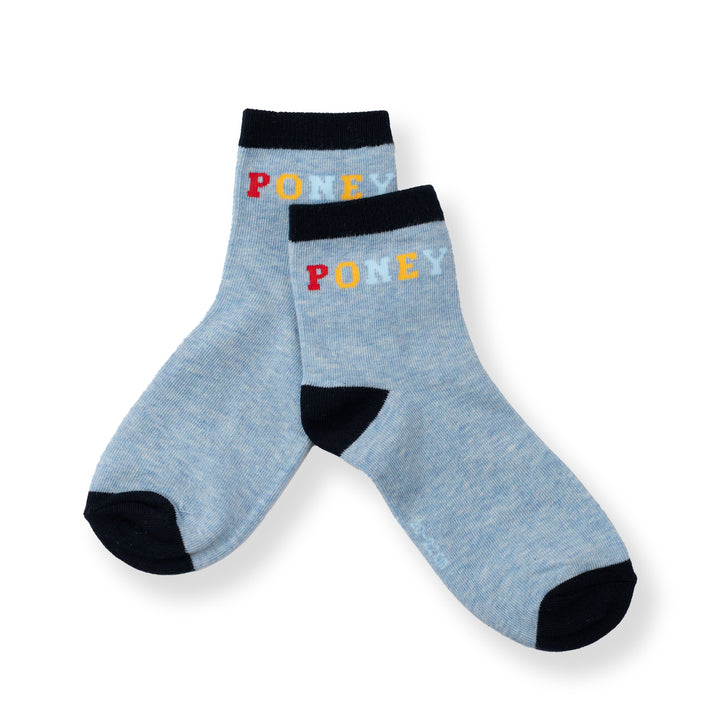 [NEW] Poney Boys Blue Colorful 'PONEY' words Socks 2133