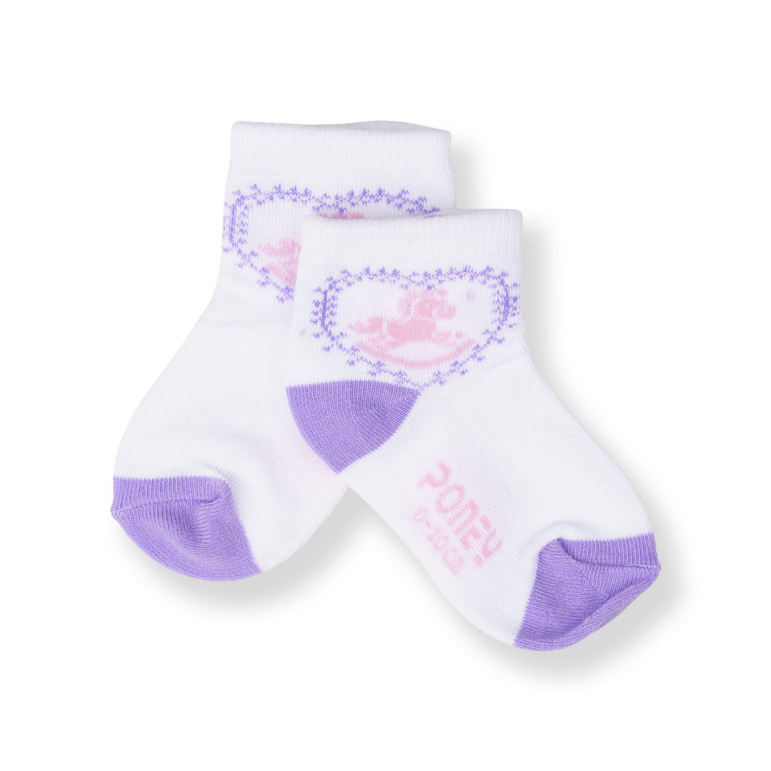 Poney Baby Girls White Socks 2124AB