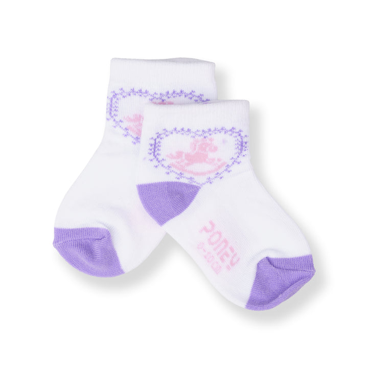 Poney Baby Girls White Socks 2124AB