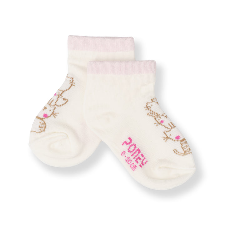 Poney Baby Girls White Socks 2125AB