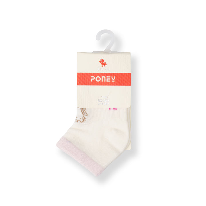 Poney Baby Girls White Socks 2125AB