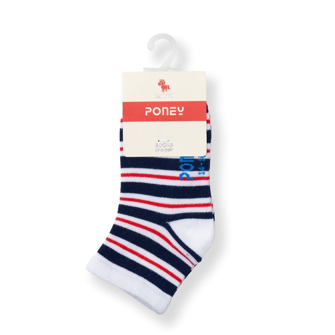 [NEW] Poney Boys White Stripes Socks 2128